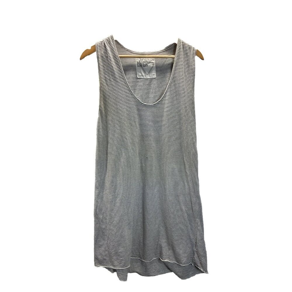 Frank & Eileen Gray and White Striped Midi Dress
